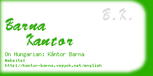 barna kantor business card